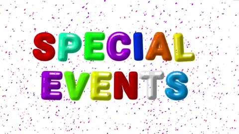 Special event text animated greeting special event colorful colors balloons.. Stock Footage 266037393