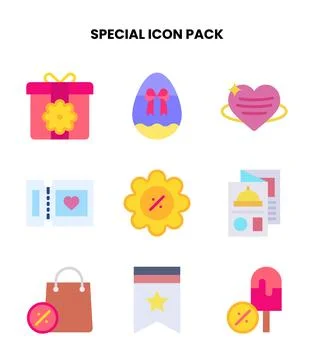 Special Flat Design Icons Pack Stock Illustration
