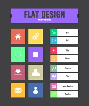 Special flat ui icons for web and mobile applications Stock Illustration