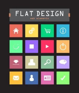 Special flat ui icons for web and mobile applications Stock Illustration