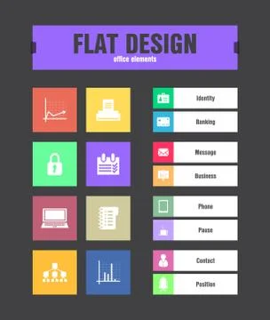Special flat ui icons for web and mobile applications Stock Illustration