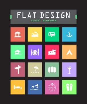 Special flat ui icons for web and mobile applications Stock Illustration