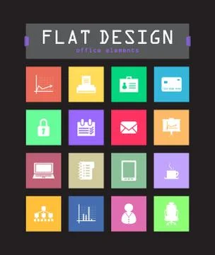 Special flat ui icons for web and mobile applications Stock Illustration