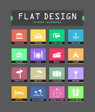 Special flat ui icons for web and mobile applications Stock Illustration
