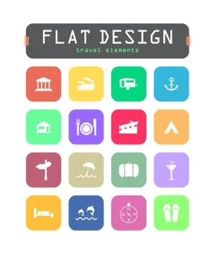 Special flat ui icons for web and mobile applications Stock Illustration