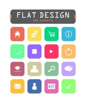 Special flat ui icons for web and mobile applications Stock Illustration