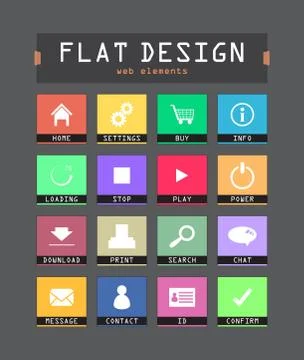 Special flat ui icons for web and mobile applications Illustrazione stock