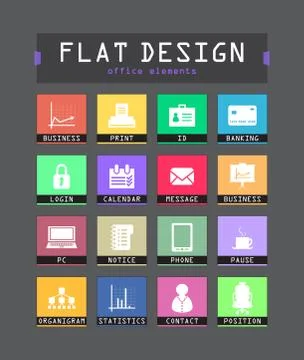 Special flat ui icons for web and mobile applications Stock Illustration