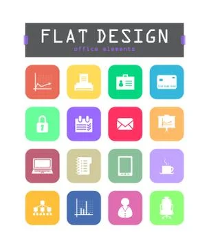 Special flat ui icons for web and mobile applications Stock Illustration