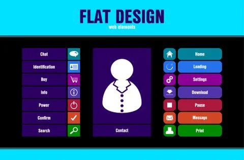 Special flat ui icons for web and mobile applications Stock Illustration