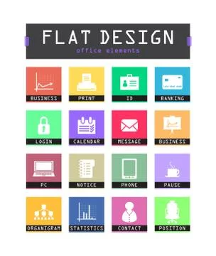 Special flat ui icons for web and mobile applications Stock Illustration