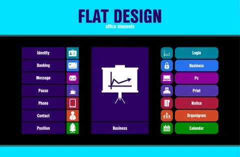 Special flat ui icons for web and mobile applications Stock Illustration