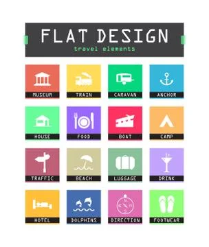 Special flat ui icons for web and mobile applications Stock Illustration