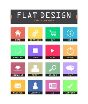 Special flat ui icons for web and mobile applications Stock Illustration