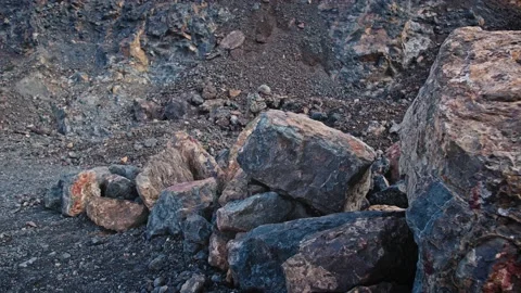Special force operator with machine gun walking along a gorge in the mountains Stock Footage 146588911