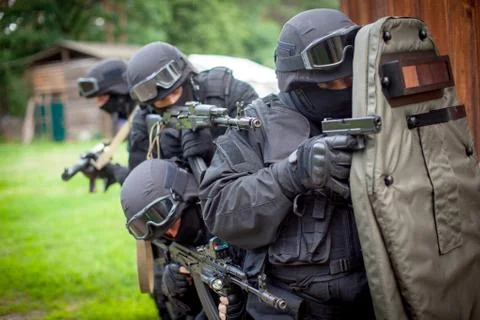 Special force unit in action Stock Photos
