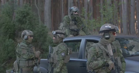 Special forces armed soldier in full combat uniform Stock Footage 89454064