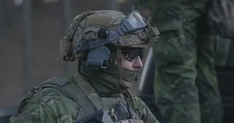 Special forces armed soldier in full combat uniform Stock Footage 89455105