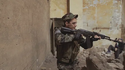 Special forces break into the room and destroy all the terrorists Stock Footage 126027412