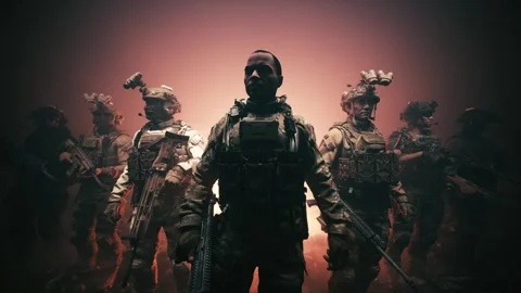 Special forces crew. Military special forces group Stock Footage 337421045