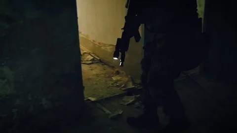 Special forces move forvard 2 Stock Footage 76755600