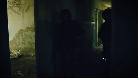 Special forces move forvard Video stock 76755617