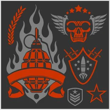 Special forces patch set Stock Illustration