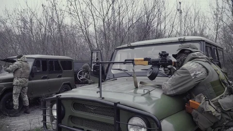 Special Forces soldier in combat uniforms Video stock 129753916