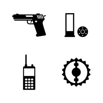 Special Forces Tools, Hunt. Simple Related Vector Icons Stock Illustration