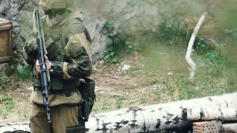 Special forces waiting attack terrorist Stock Footage 76755591