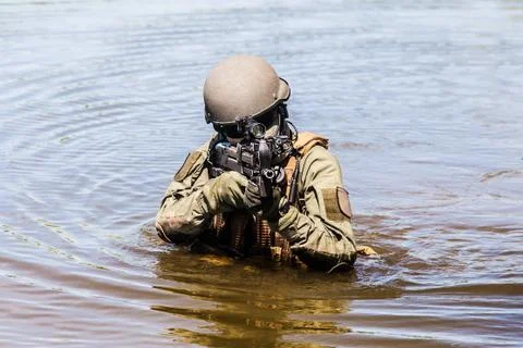 Special forces in the water Stock Photos