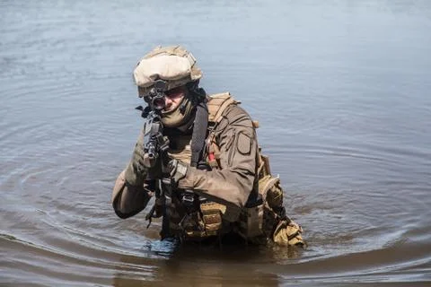 Special forces in the water Foto stock