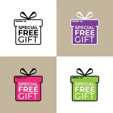 Special free gift frame template concept illustration flat design vector icon Stock Illustration