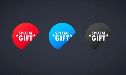 Special gift sticker set. For graphic and web design. Vector on isolated whit Stock Illustration