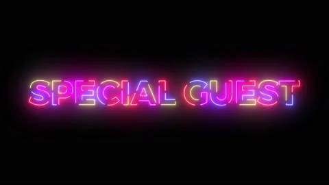Special guest colored text. Laser vintage effect. Infinite loopable Stock Footage 239468856