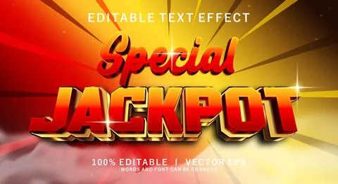 Special jackpot 3d vector text effect with modern style design Stock Illustration