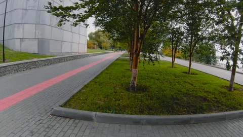 Special lane for the blind in the park. Stock Footage 116567705
