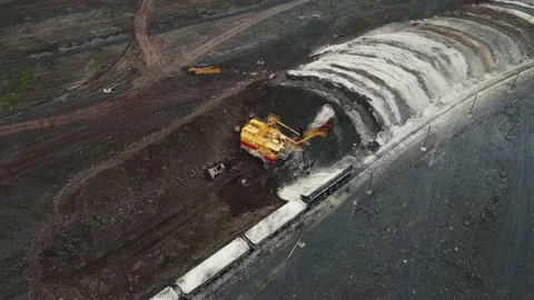 Special large-sized equipment at work in a mining quarry moscow russia 25 august Stock Footage 164296804