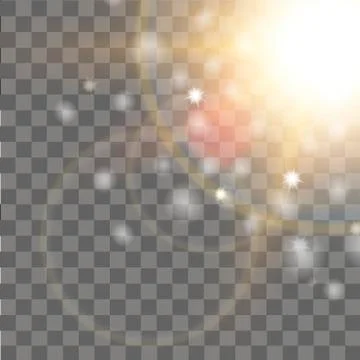 Special lens flare light effect on transparent background. Vector. Stock Illustration