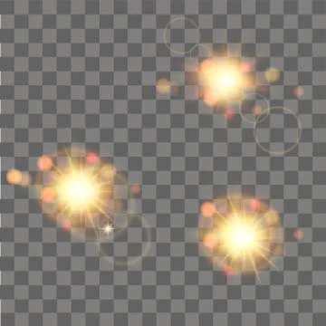 Special light effect or glow light effect on transparent background. Vector. Stock Illustration