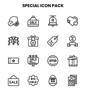 Special Line Collection Icons Pack Stock Illustration