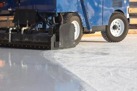Special machine for cleaning ice on an ice rink. transport industry. street i Stock Photos