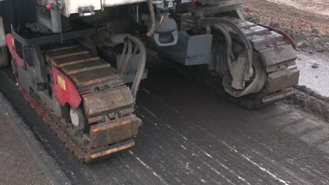 A special machine for cutting old asphalt. Video stock 168507091