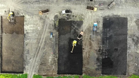 Special machinery digs a pit. Work machinery. Stock Footage 111527322