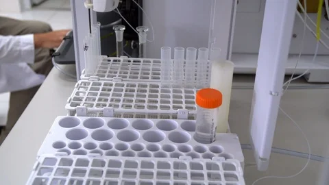 Special medical device analizing samples Video stock 120287345