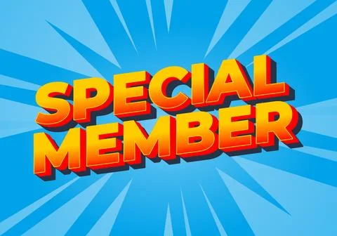 Special member. Text effect in modern colors with 3D effect look Illustrazione stock
