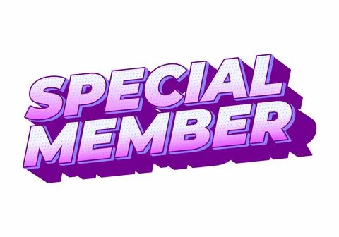 Special member. Text effect in modern colors with 3D effect look Stock Illustration
