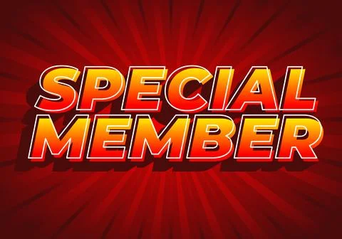 Special member. Text effect in modern colors with 3D effect look Illustrazione stock