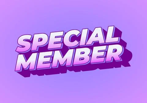 Special member. Text effect in modern colors with 3D effect look Stock Illustration
