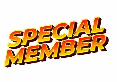 Special member. Text effect in modern colors with 3D effect look Stock Illustration